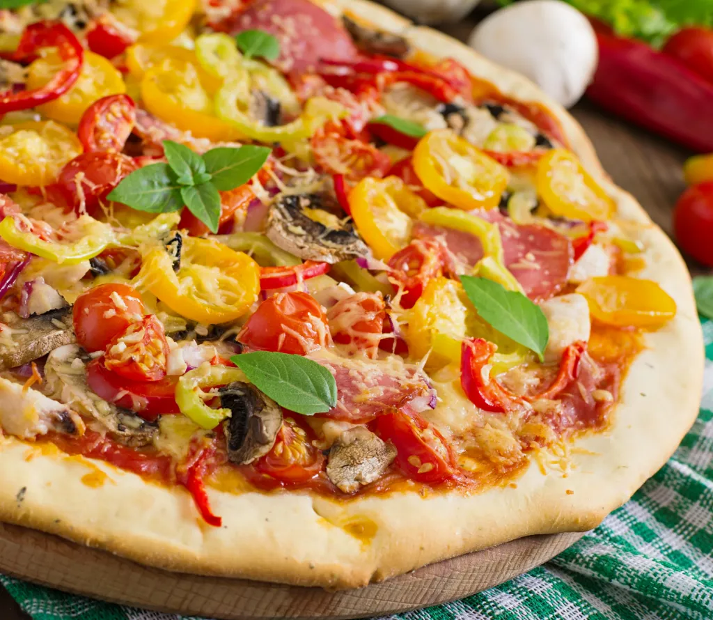 Pizza Suprema Vegetariana 14" (Sin Bebidas)